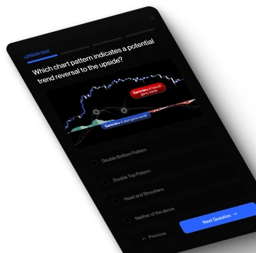 Layar kuis: Which chart pattern indicates a potential trend reversal to the upside?