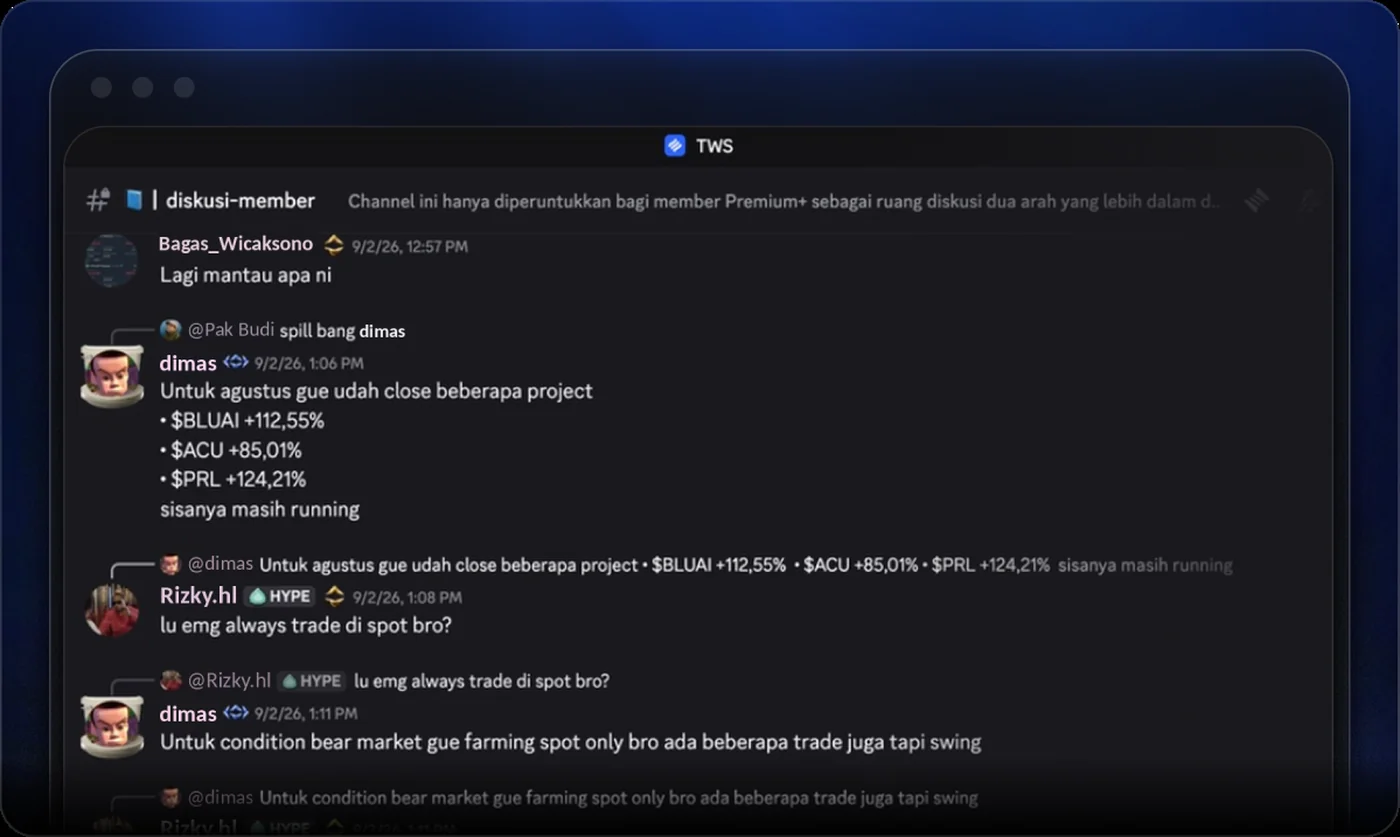 Ruang diskusi member di Discord TWS